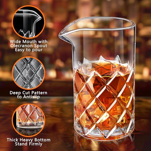 20oz Crystal Mixing Glass Set with Bar Tools - Cocktail Shaker & Accessories
