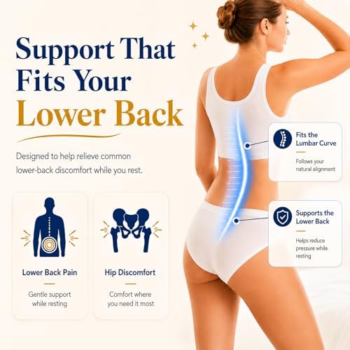 Memory Foam Lumbar Support Pillow for Bed Sleeping & Back Pain Relief