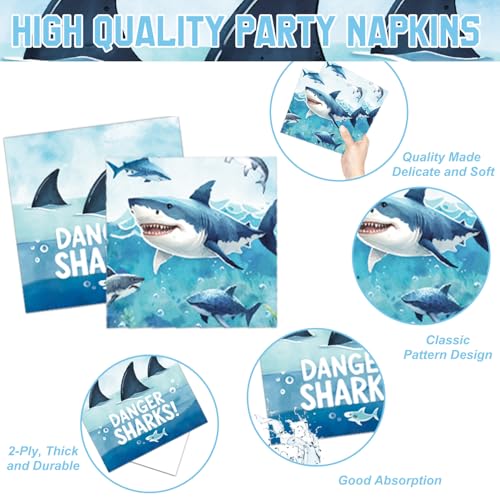 157-Piece Shark Birthday Party Decorations Set with Tableware and Balloons