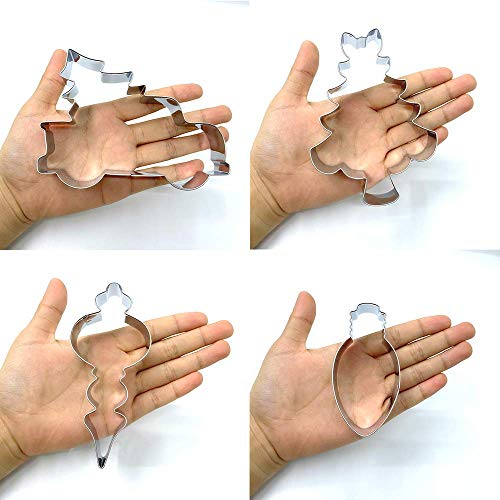 LILIAO Christmas Cookie Cutter Set of 4 - Food-Grade Stainless Steel Baking Tools