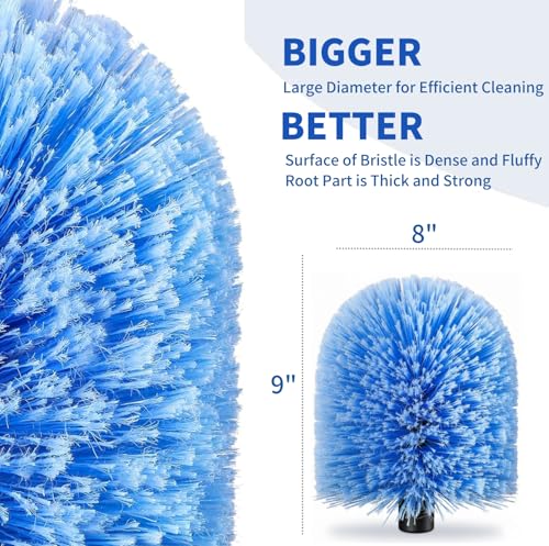 Cobweb Duster Head Attachment for 3/4 Inch Threaded Pole, Blue
