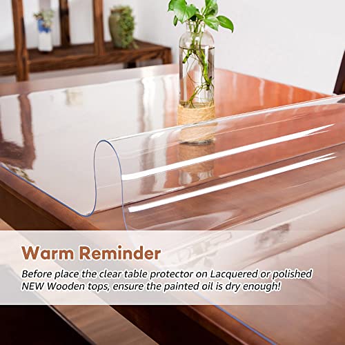 1.5mm Clear Vinyl Tablecloth Protector 24 x 48 Inch Waterproof Desk Mat