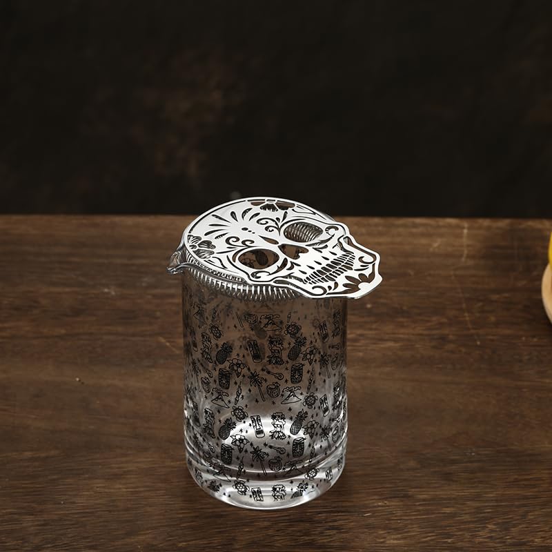 Stainless Steel Skull Cocktail Strainer with Short Handle - Bar & Bartending Tool (Cocktail Geek)