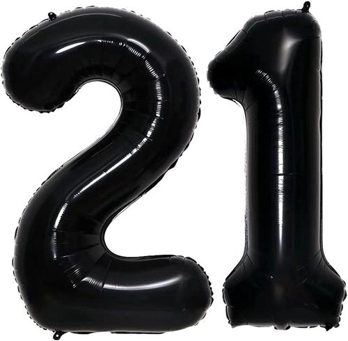 GOER Jumbo Number 12 Balloons - 42 Inch Foil Helium Decorations for 12th Birthday Party (Black)