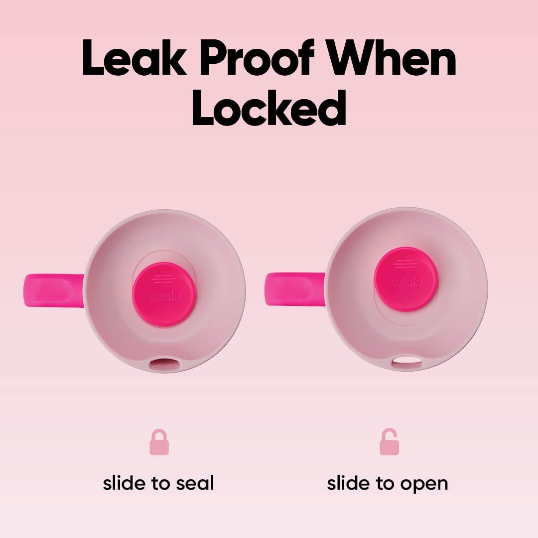 Owala SmoothSip Slider Travel Mug - 12oz Stainless Steel Insulated, Leak Proof, Hot & Cold Drinks, BPA Free