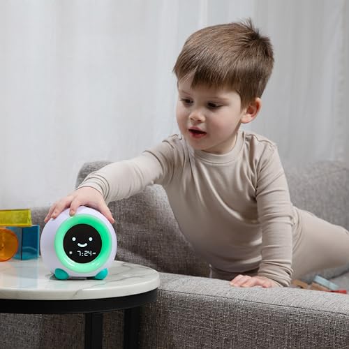 Kids Sleep Trainer Alarm Clock with Night Light and Sound Machine - Blue