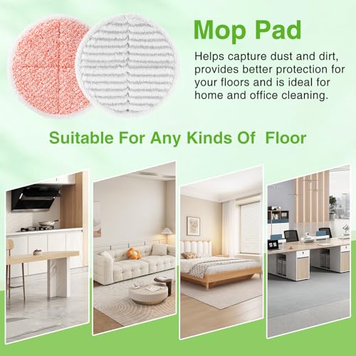 8-Pack Microfiber Spin Mop Replacement Pads for Hard Floor Cleaners
