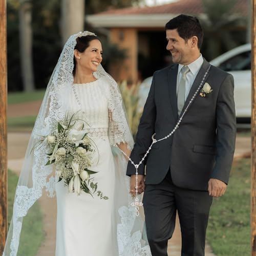 Wedding Lasso for Ceremony with Pearls and Unity Cross