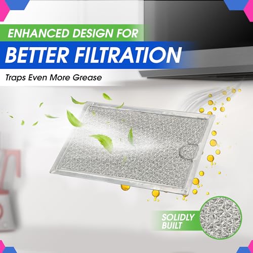 Aluminum Mesh Microwave Grease Filter Screen (7.6 x 5.1 In) - 2-Pack