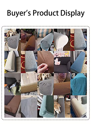 Elastic Polyester Sofa Arm Covers - Scratch Resistant, 2 Pcs, Washable (Dark Grey)