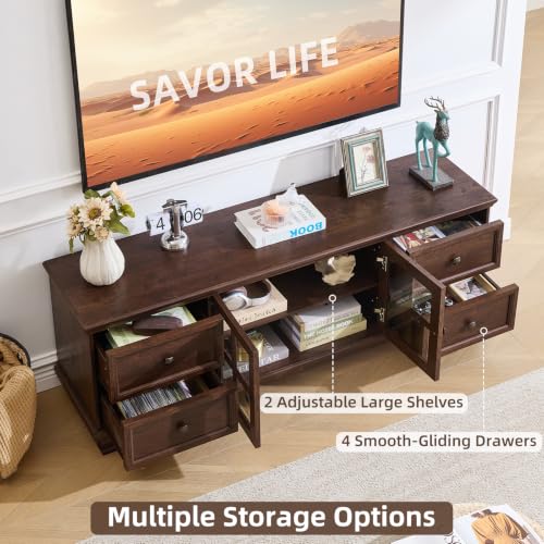 4-Piece Farmhouse Living Room Set: TV Stand, Coffee Table & 2 Side Tables