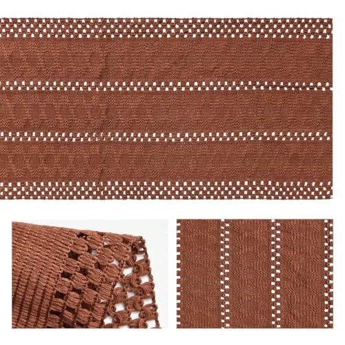 Artoid Mode 12x90 Inch Caramel Woven Farmhouse Table Runner