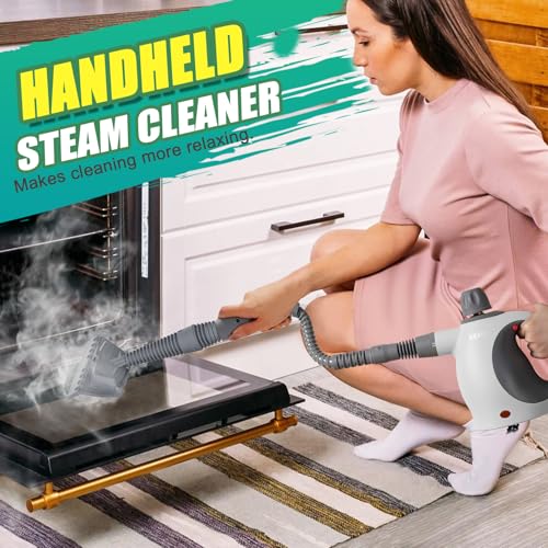 Handheld Pressurized Steam Cleaner with 13-Piece Accessory Set for Home