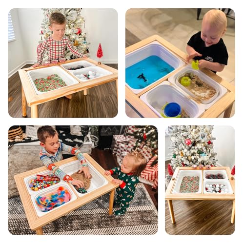 Toddler Sensory Table with 3 Storage Bins - Indoor Sand and Water Activity Desk