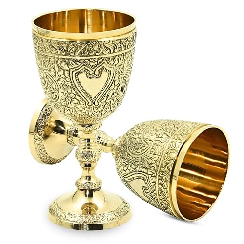 Handmade Solid Brass Wine Goblet - Elegant Medieval Gothic Chalice