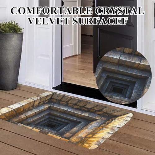 3D Optical Illusion Area Rug, Non-Slip Indoor Outdoor Doormat 32x48in