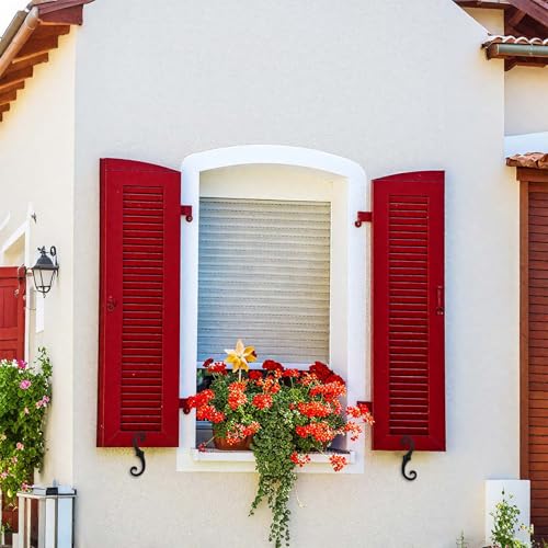 6 Pcs 6.5-Inch S-Style Shutter Dogs, Black Iron Exterior Shutter Tiebacks