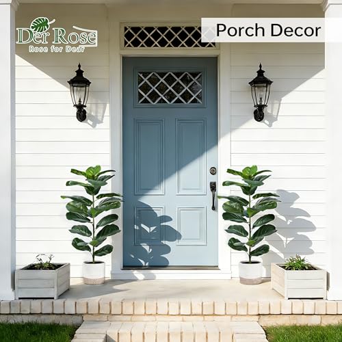 30" Faux Fiddle Leaf Fig Trees - 2 Pack with Woven Baskets