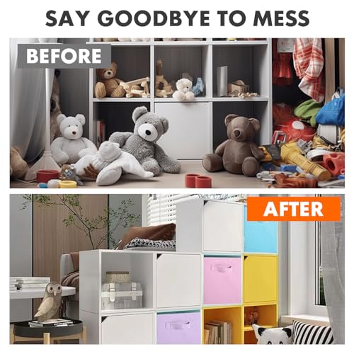 Foldable Fabric Storage Cubes 6 Pack 10.5 Inch Closet Organizers