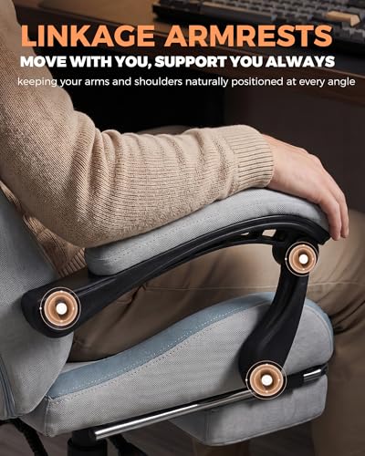 Ergonomic Gaming Chair with Footrest, Pocket Spring Cushion & Lumbar Support