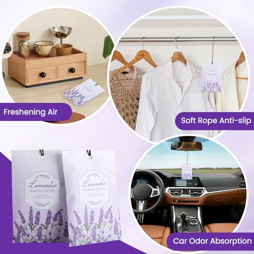 Lavender Scented Sachets for Drawers and Closets - 16 Pack Air Freshener