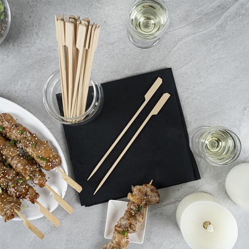 Restaurantware 8.3 Inch Paddle Bamboo Skewers 100 Sturdy Disposable Bamboo Food Picks - Sturdy Paddle Head Bamboo Appetizer Picks Sustainable For Serving Appetizers and Cocktail Garnishes