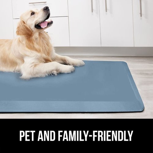 GORILLA GRIP Comfortable Cushioned Kitchen Mats for Floor, 48x20, Waterproof and Stain Resistant Soft Top, 3/4 Inch Thick Ergonomic Standing Desk Anti Fatigue Mat, Foam Supports Ankles, Feet, Sky Blue