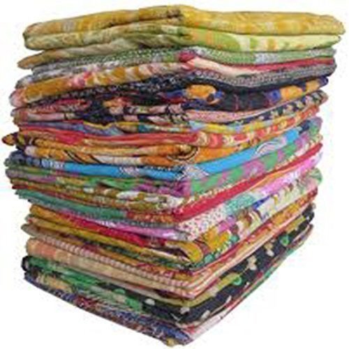 Lot of 5 Vintage Cotton Kantha Quilts - Unique Handmade Bed Covers