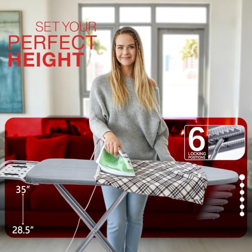 Full Size Ironing Board with Heat Resistant Cover and Iron Rest