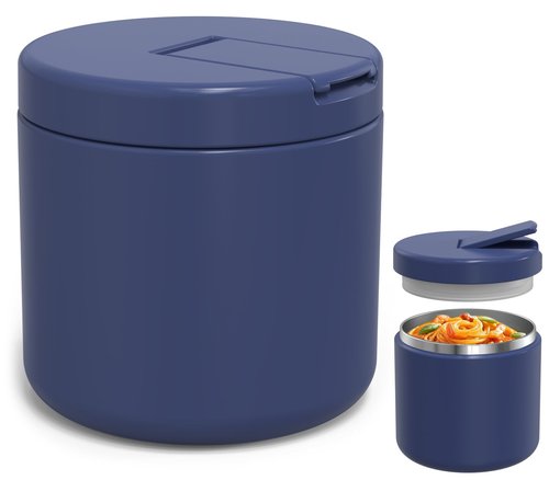 LOHASOK Soup Thermo for Hot Food Insulated Vacuum Food Jar with Buckle Lid, Stainless Steel Wide Mouth Leak Proof Lunch Container for School Travel Blue