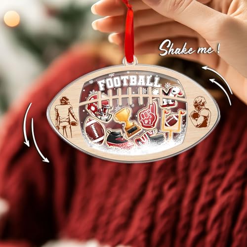 Football Ornament for Christmas Tree - Football Lover Shaker Decor, 2025 Variation