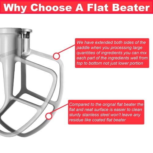 Stainless Steel Flat Beater for 5qt-6qt Bowl-Lift Stand Mixers