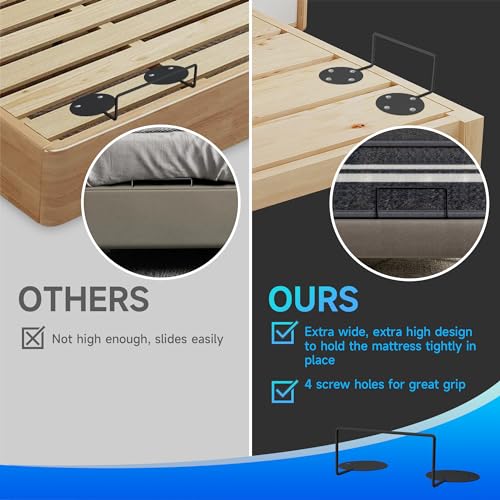 Mattress Retainer Bar for Bed Frame - Anti-Slip Holder (Set of 4)