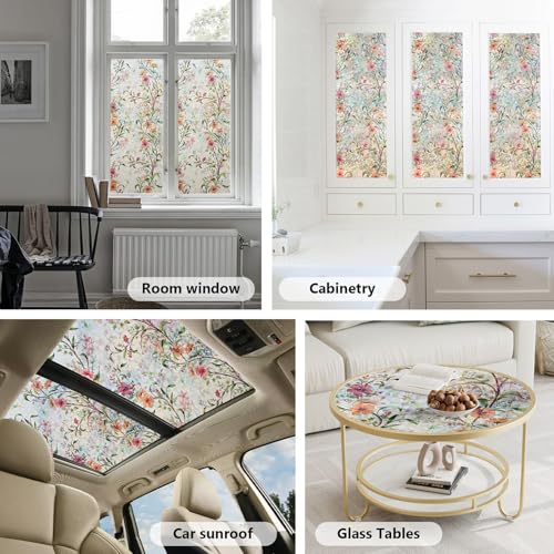 Stained Glass Window Privacy Film - 17.5" x 78.7" Static Cling