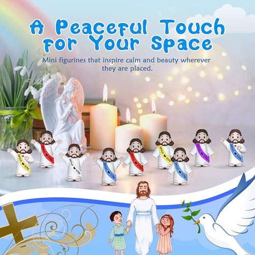 105 Pcs Mini Jesus Figurines - 1.4 Inch Tiny Religious Statues for Easter