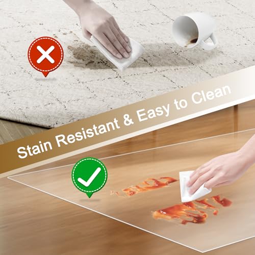 Clear Vinyl Floor Runner Mat 24x72 Inch Heavy Duty Protective PVC Rug