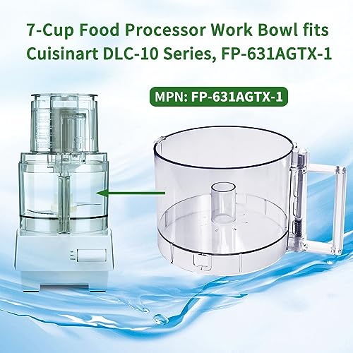 7-Cup Food Processor Work Bowl Replacement, 2-Tab Locking Design