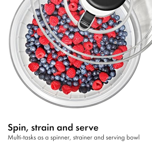Large Salad Spinner with One-Touch Press Pump, 6.22 Qt Fruit & Vegetable Washer