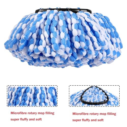 Microfiber Spin Mop Refill Heads (4 Pack) - Washable 2-Tank System Replacements