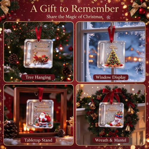 Christmas Cash Gift Holder Ornaments - Set of 6 Reusable Holiday Decorations