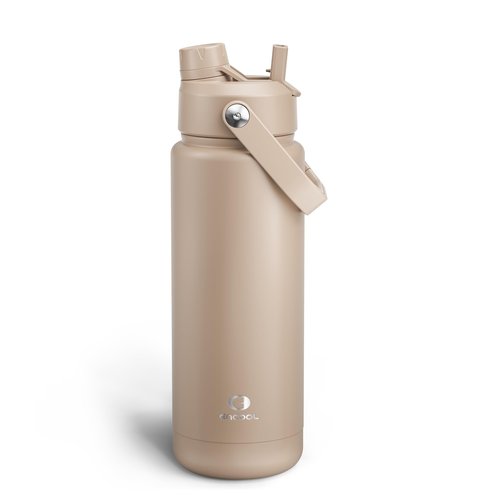 ENCOOL Insulated Water Bottle with Straw Stainless Steel Water Bottle, Leak-Proof, BPA-Free, Double Wall Vacuum Keeps Cold for 24 Hours for Sports, Travel, School (32 oz, Raw Umber)