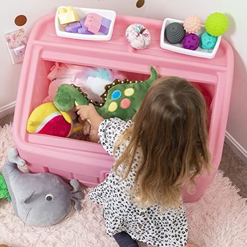 2-in-1 Kids Toy Box and Art Easel Storage Organizer - Pink