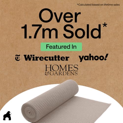 Non-Adhesive Drawer & Shelf Liner - Thick Grip Protection Mat, 12" x 10'