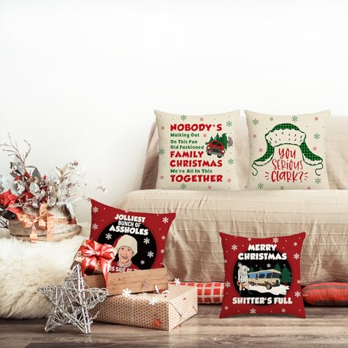 National Lampoons Christmas Vacation Pillow Covers 18x18in Funny Holiday Decor Cousin Eddie