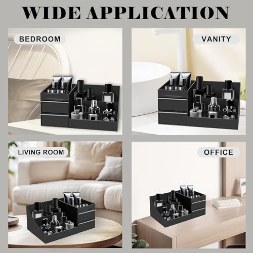 Large Mens Cologne Organizer with 7 Compartments & Drawers - Turesmith