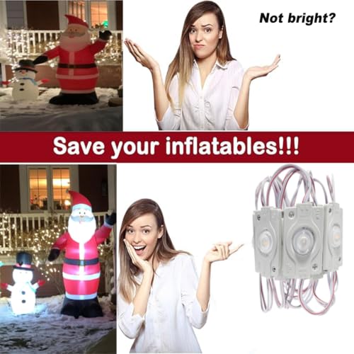 AOOYUANKE White LED Module Replacement Lights for Inflatables 20Pcs 3030SMD 12V DC IP65 with Self-Adhesive Back
