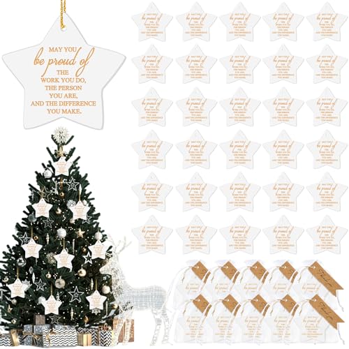Inbagi 108 Pcs Be Proud of the Work You Do Christmas Ornaments - Coworkers Gift Set