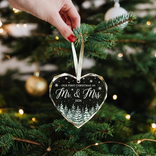Mr & Mrs 002 Wedding Ornament 2026 - First Christmas Married Keepsake