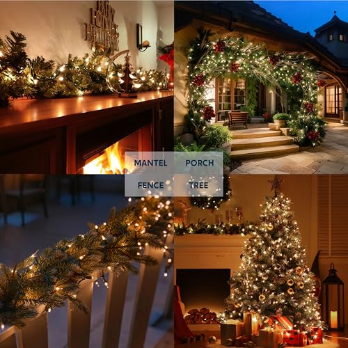 100 Count Clear Mini Christmas String Lights, 19.4 ft Green Wire Fairy Lights