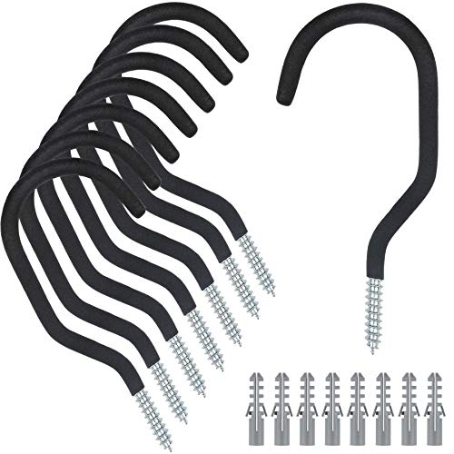 Heavy Duty Screw Hooks 8-Pack for Garage Storage and Bikes